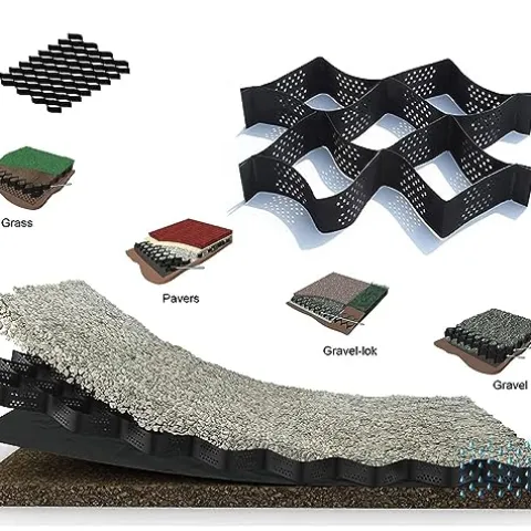 ZoyrA 6x10m Geogrid for Road and Garden Edging H-10cm