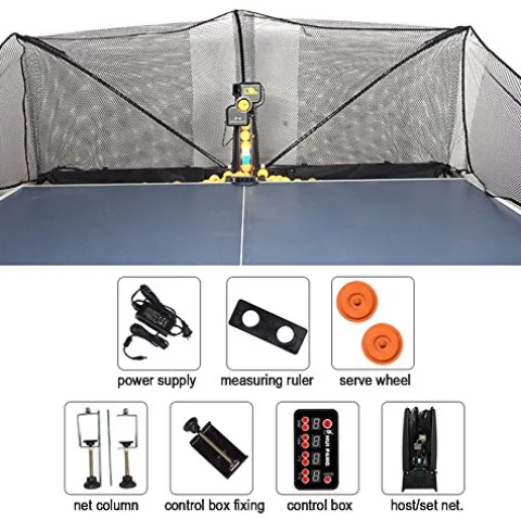 ZXMT Ping Pong Robot Machine Automatic JT-A Table Tennis Robot Machine with Catch Net Wired Remote Control